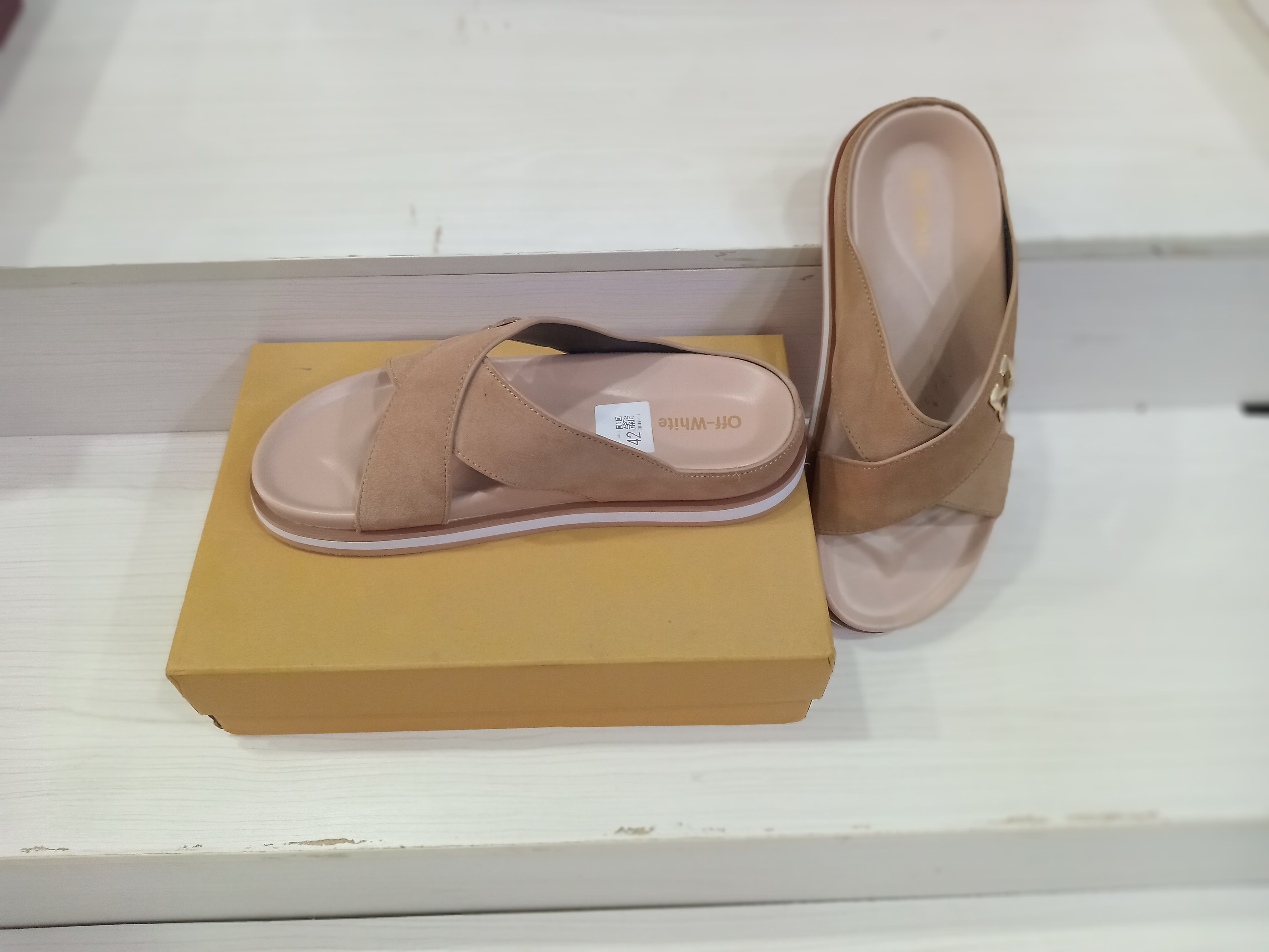Cross-Strap Slide Sandals
